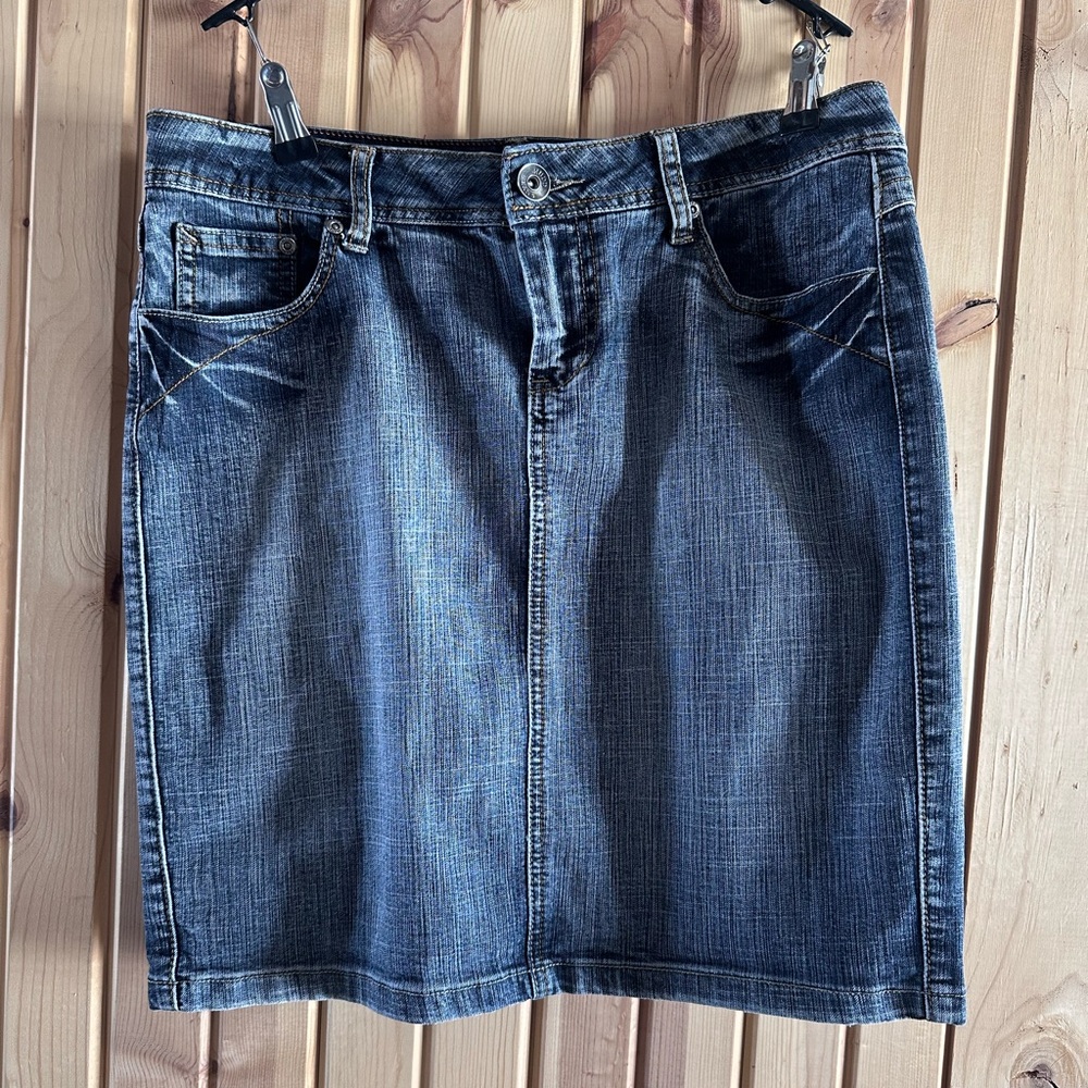 Mudd Dark Blue Denim Pencil Skirt